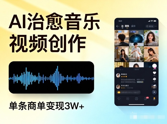 AI做治愈音乐视频,多平台投稿,单条商单变现3W+-樵渔匹