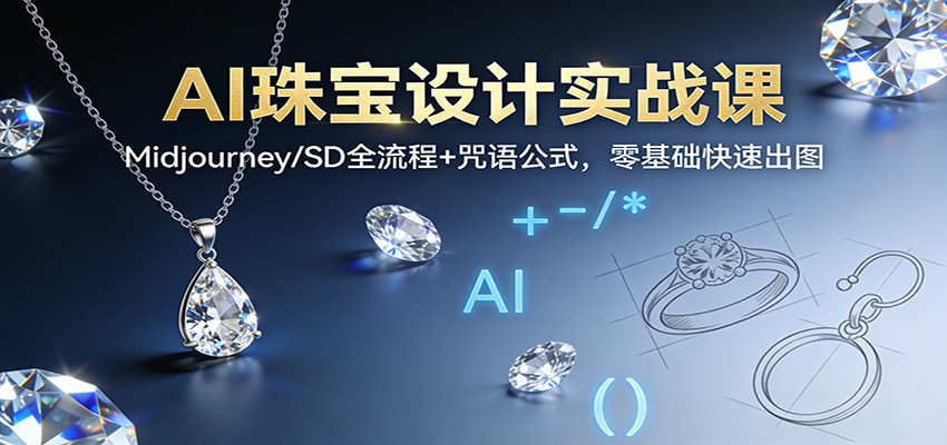 AI珠宝设计实战课：Midjourney/SD全流程+咒语公式，零基础快速出图-樵渔匹