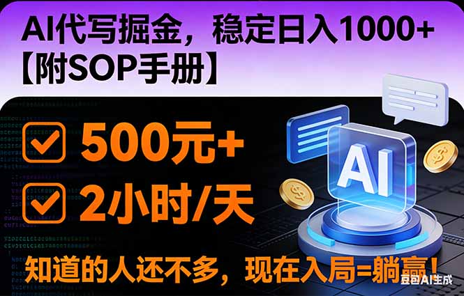 2026风口项目,AI代写掘金，稳定日入1000+，掌握核心技能【附SOP手册】-樵渔匹