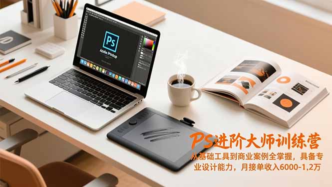 PS进阶大师训练营，从基础工具到商业案例全掌握，具备专业设计能力，月接单收入6000-1.2万-樵渔匹