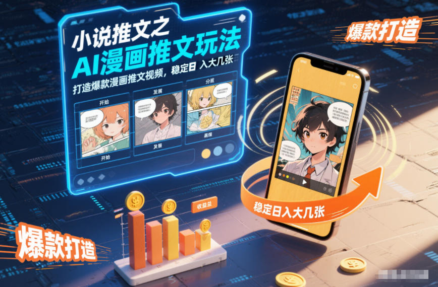 小说推文之AI漫画推文玩法，打造爆款漫画推文视频，稳定日入大几张-樵渔匹