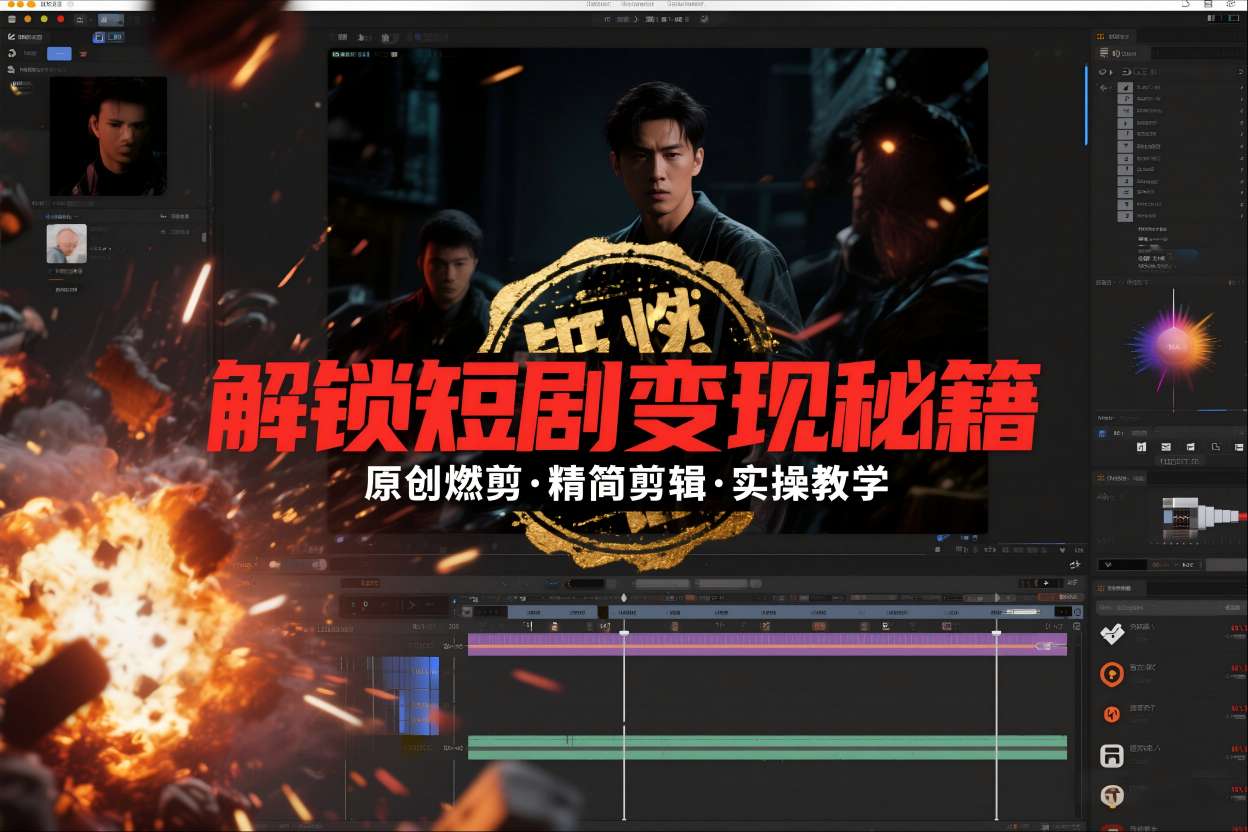 短剧拉新之原创燃剪精简剪辑实操课，解锁短剧变现秘籍-樵渔匹