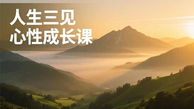 人生三见心性成长课，见天地众生自己，搞透人性安顿身心，活出清晰自我，内在富足无价-樵渔匹