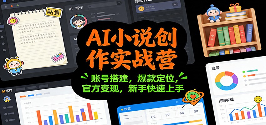 AI小说创作实战营：账号搭建，爆款定位，官方变现，新手快速上手-樵渔匹
