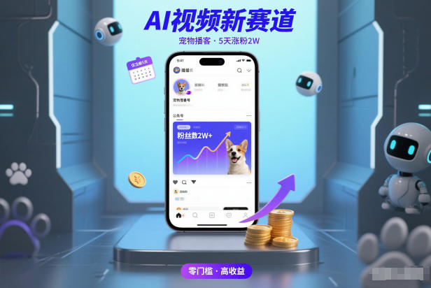 AI视频新赛道，宠物播客仅注册5天涨粉2W，收益非常可观-樵渔匹