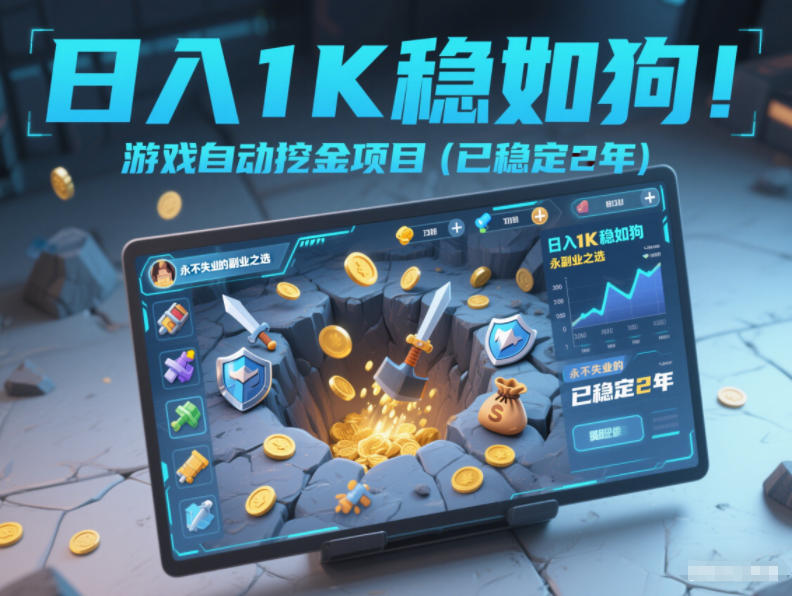 日入1K稳如狗！游戏自动挖金项目(已稳定2年)，永不失业的副业之选【揭秘】-樵渔匹