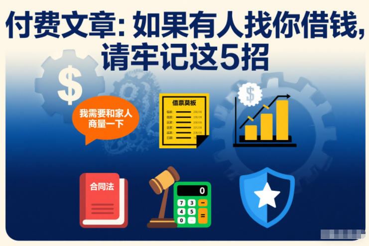 付费文章：如果有人找你借钱，请牢记这5招-樵渔匹