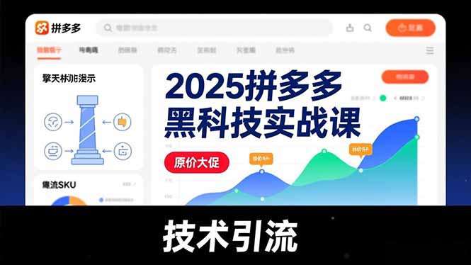 2025拼多多黑科技实战课，擎天柱玩法、爆流SKU、原价大促，技术引流，单店日销轻松破千单-樵渔匹