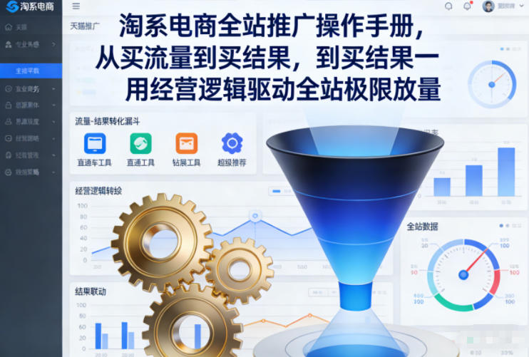 淘系电商全站推广操作手册，从买流量到买结果一用经营逻辑驱动全站极限放量-樵渔匹