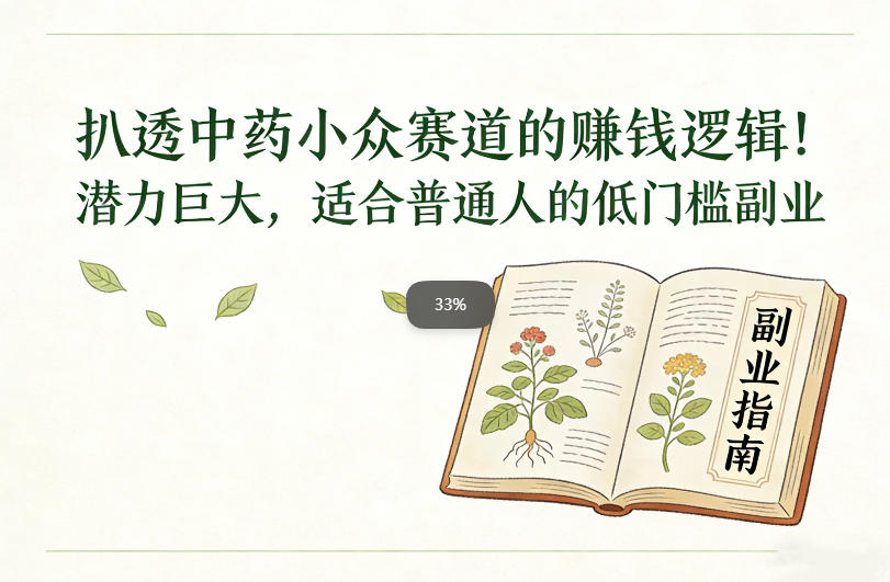 扒透中药小众赛道的賺米逻辑，潜力巨大，适合普通人的低门槛副业-樵渔匹