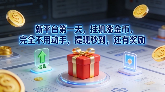 新平台第一天，挂G涨金币，完全不用动手，提现秒到，还有奖励【揭秘】-樵渔匹