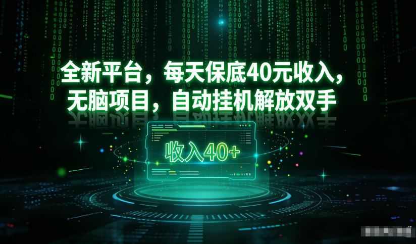 最新看广平台，每天保底30-4米，无脑项目，自动挂G解放双手【揭秘】-樵渔匹
