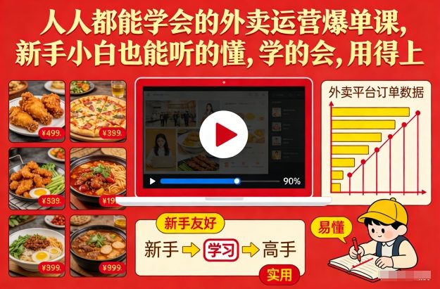 人人都能学会的外卖运营爆单课，新手小白也能听的懂，学的会，用得上-樵渔匹