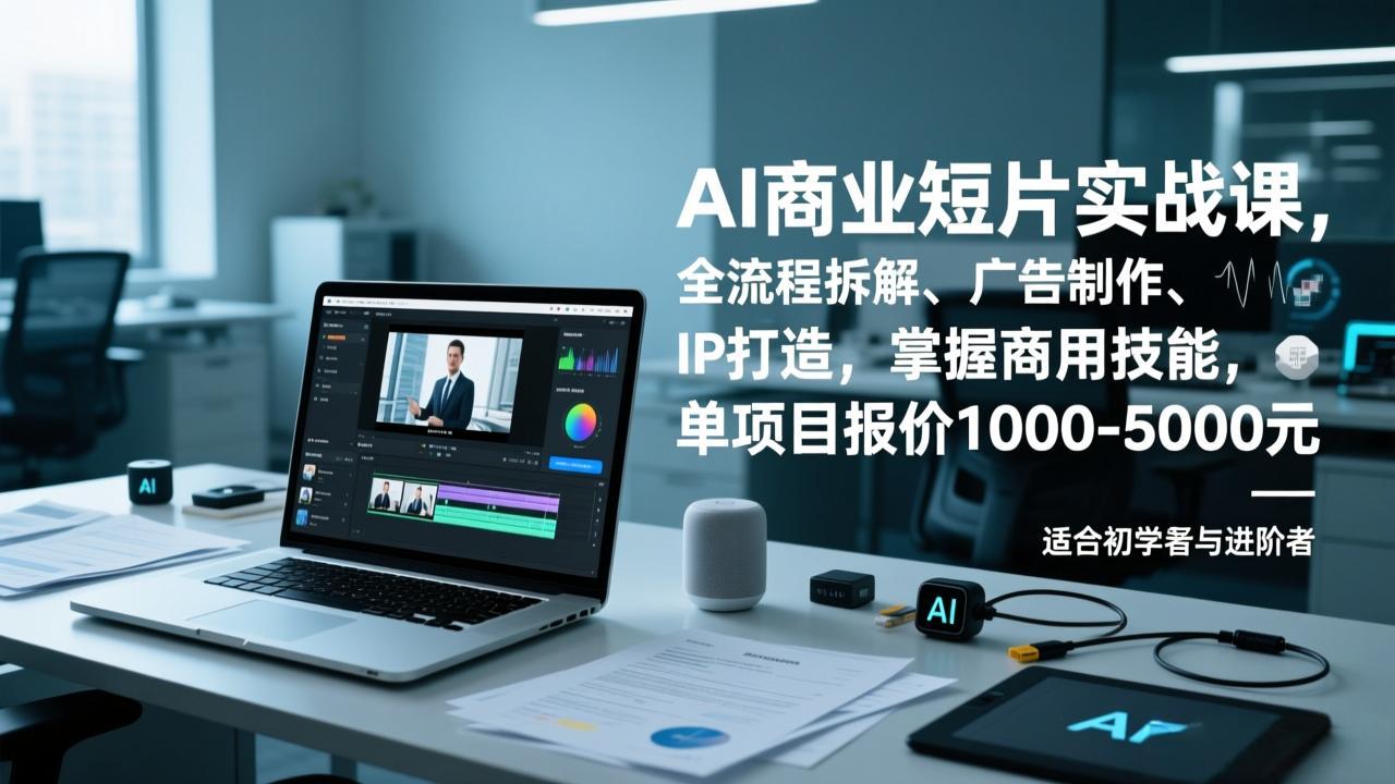 AI商业短片实战课，全流程拆解、广告制作、IP打造，掌握商用技能，单项目报价1000-5000元-樵渔匹