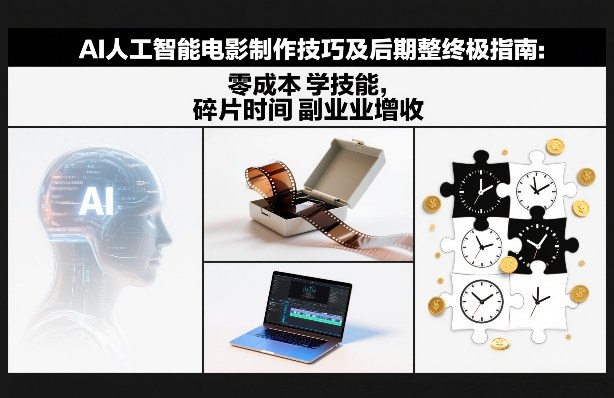 AI人工智能电影制作技巧及后期完整终极指南：零成本学技能，碎片时间副业增收-樵渔匹