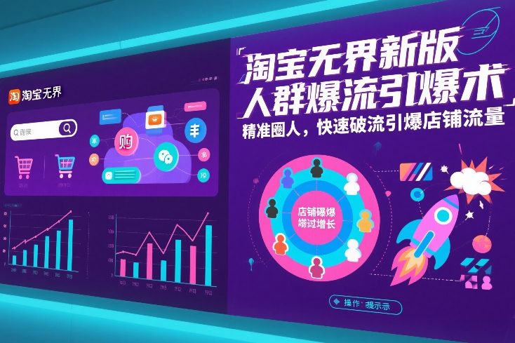 淘宝无界新版人群爆流引爆术，精准圈人，快速破流引爆店铺流量-樵渔匹