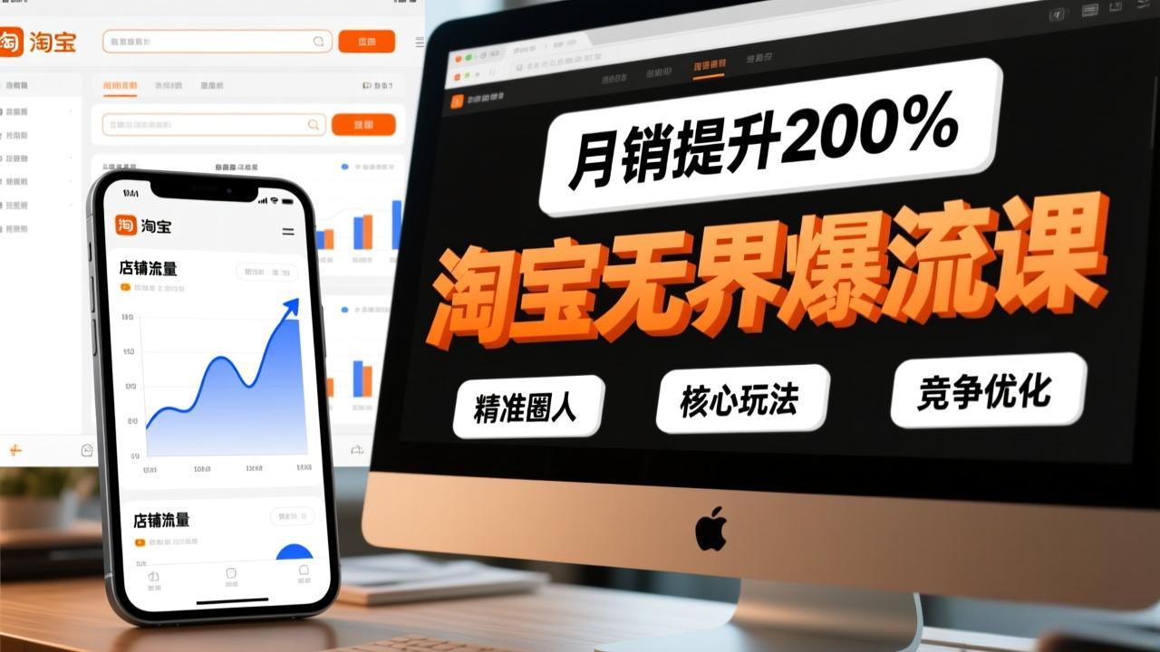 淘宝无界爆流课，精准圈人、核心玩法、竞争优化，快速引爆店铺流量，月销提升200%-樵渔匹