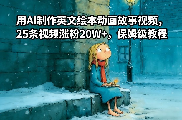用AI制作英文绘本动画故事视频，25条视频涨粉20W+，保姆级教程-樵渔匹