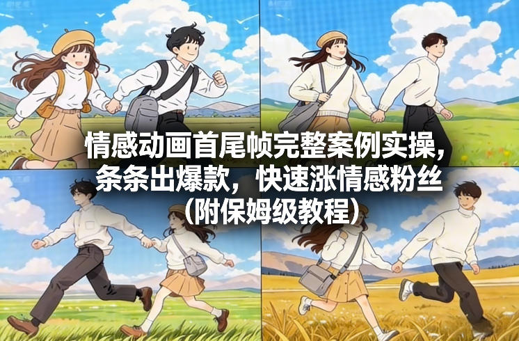 情感动画首尾帧完整案例实操，条条出爆款，快速涨情感粉丝(附保姆级教程)-樵渔匹