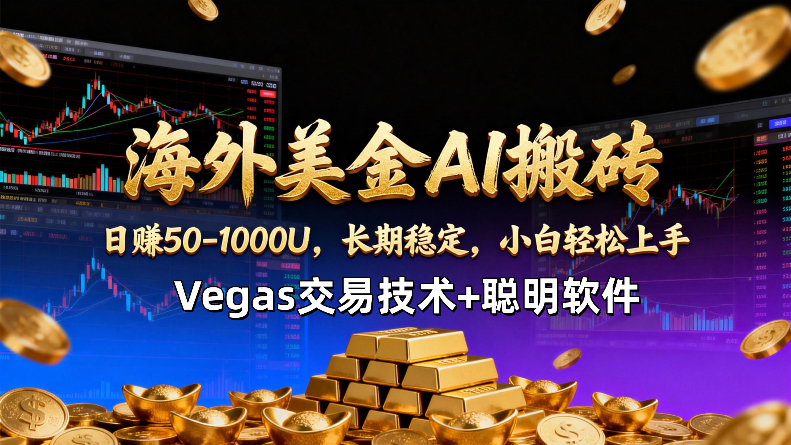 【海外美金AI搬砖】Vegas交易技术+聪明软件，日赚50-1000U，长期稳定，小白轻松上手。-樵渔匹