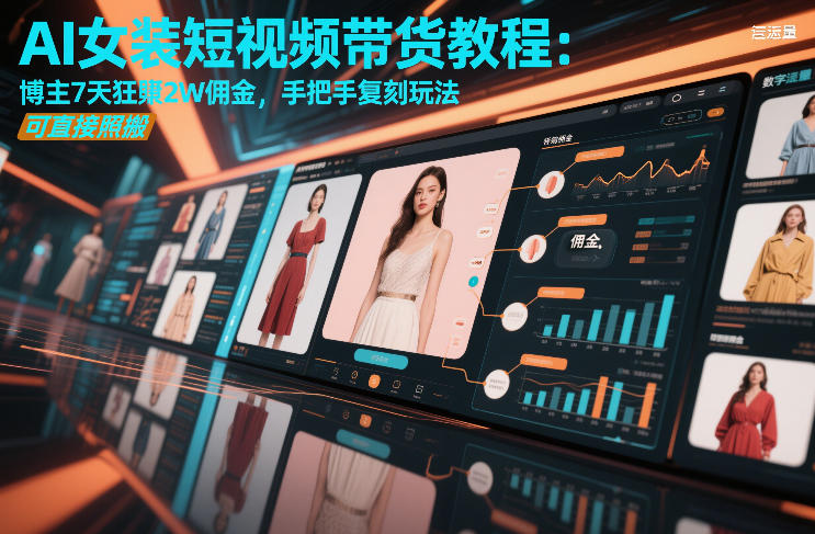 AI女装短视频带货教程:博主7天狂賺2W佣金,手把手复刻玩法,可直接照搬-樵渔匹