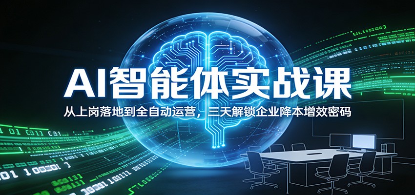 AI智能体实战课：从上岗落地到全自动运营，三天解锁企业降本增效密码-樵渔匹