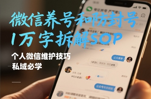 微信养号和防封号1万字拆解SOP，个人微信维护技巧，私域必学【文档】-樵渔匹