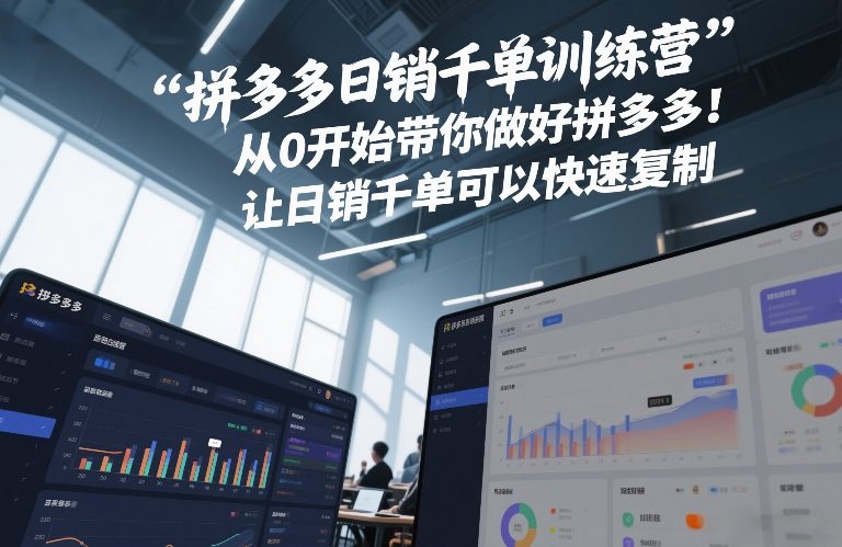拼多多日销千单训练营，从0开始带你做好拼多多，让日销千单可以快速复制(更新26年1月)-樵渔匹