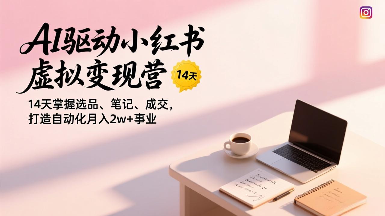 AI驱动小红书虚拟变现营，14天掌握选品、笔记、成交，打造自动化月入2w+事业-樵渔匹