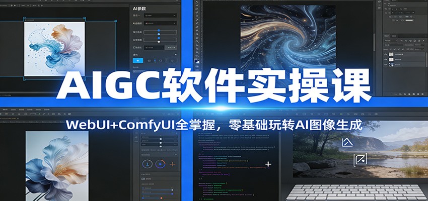 AIGC软件实操课：WebUI+ComfyUI全掌握，零基础玩转AI图像生成-樵渔匹