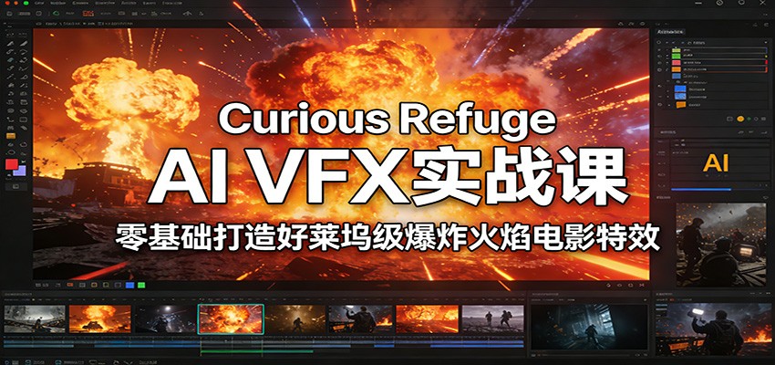 Curious Refuge AI VFX实战课，零基础打造好莱坞级爆炸火焰电影特效-樵渔匹