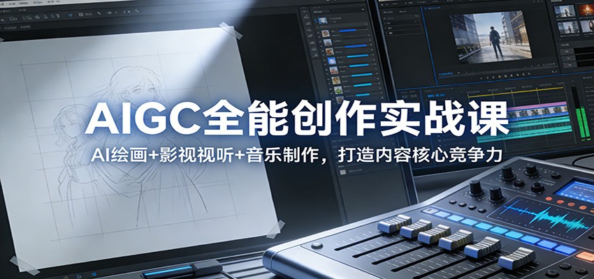 AIGC全能创作实战课:AI绘画+影视视听+音乐制作,打造内容核心竞争力-樵渔匹