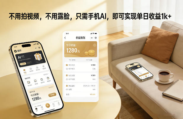 不用拍视频，不用露脸，只需手机AI，即可实现单日收益1k+【揭秘】-樵渔匹