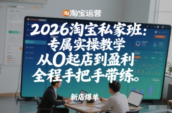 2026淘宝私家班：专属实操教学，从0起店到盈利，全程手把手带练-樵渔匹