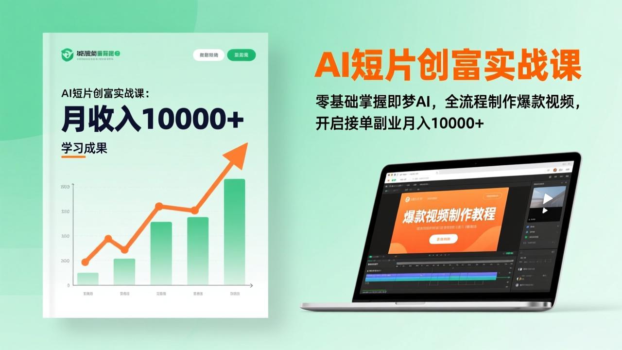 AI短片创富实战课：零基础掌握即梦AI，全流程制作爆款视频，开启接单副业月入10000+(更新-樵渔匹