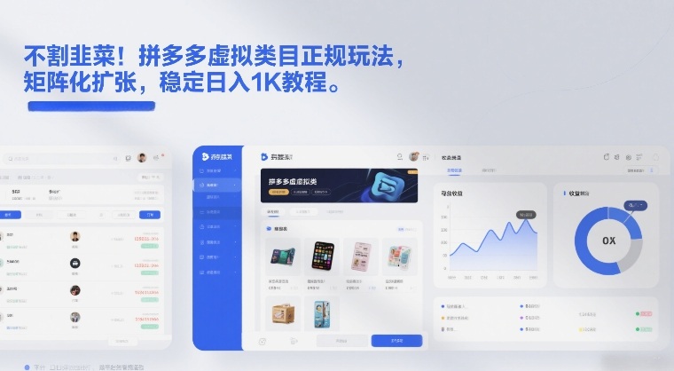 不割韭菜！拼多多虚拟类目正规玩法，矩阵化扩张，稳定日入1K教程【揭秘】-樵渔匹