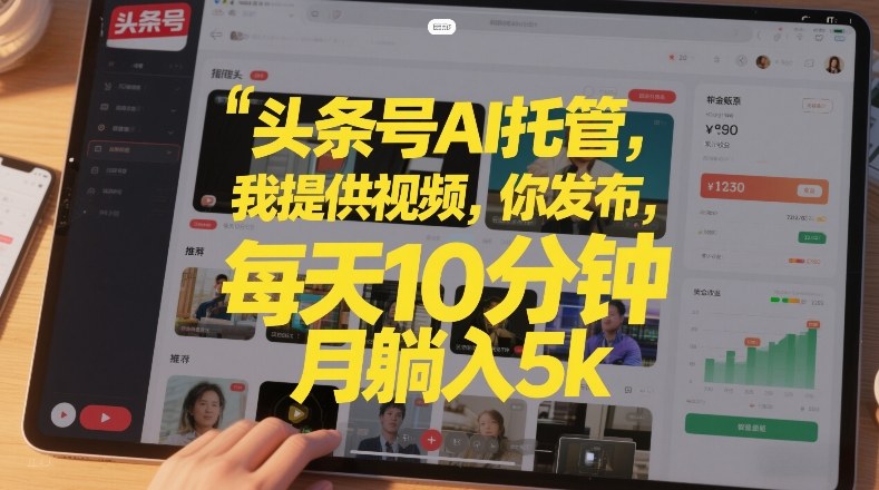 头条号AI托管，我提供视频，你发布，每天10分钟，月躺入5k+【揭秘】-樵渔匹