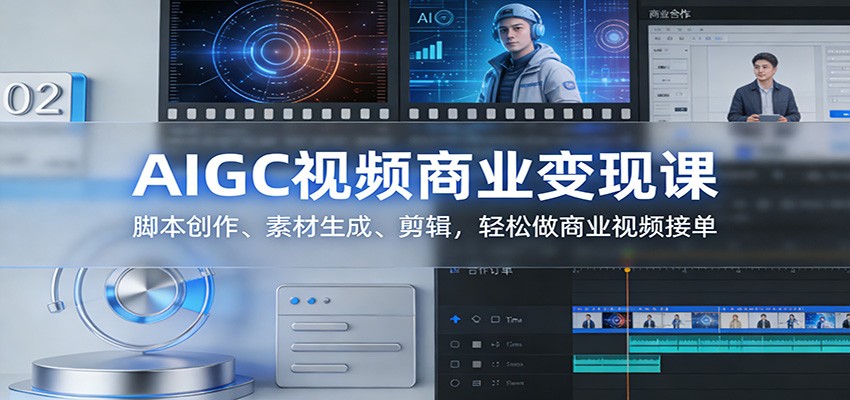 AIGC视频商业变现课：脚本创作、素材生成、剪辑，轻松做商业视频接单-樵渔匹
