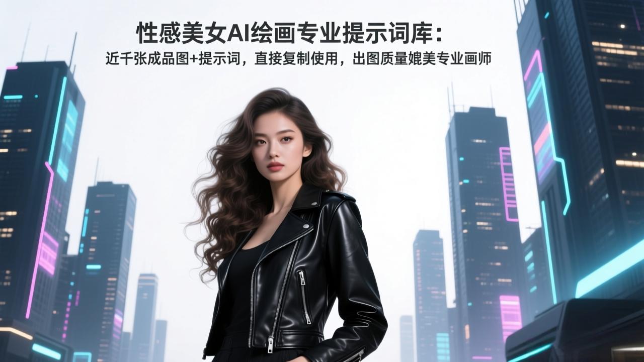 性感美女AI绘画专业提示词库：近千张成品图+提示词，直接复制使用，出图质量媲美专业画师-樵渔匹