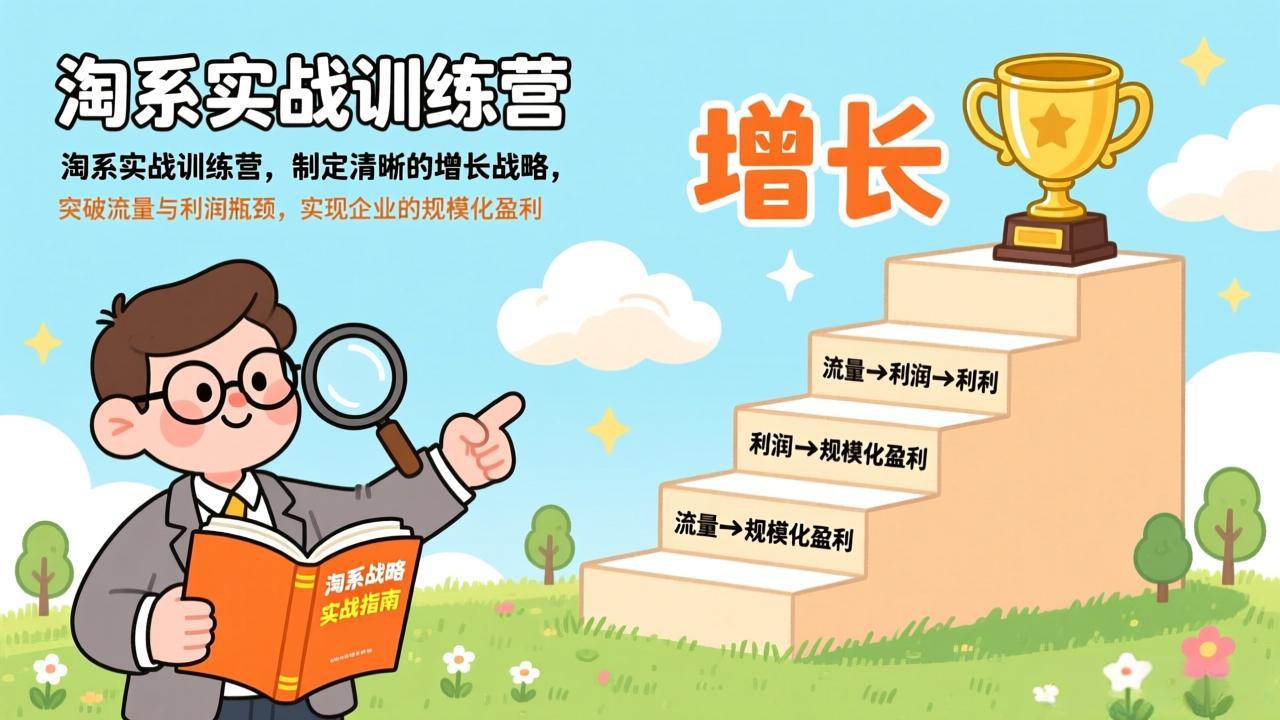 淘系实战训练营，制定清晰的增长战略，突破流量与利润瓶颈，实现企业的规模化盈利-樵渔匹