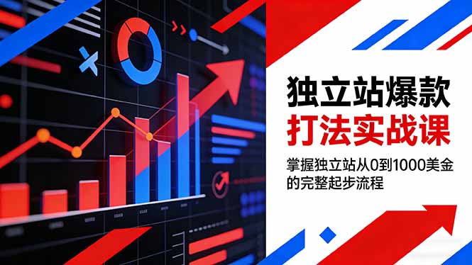 独立站爆款打法实战课，掌握独立站从0到1000美金的完整起步流程-樵渔匹
