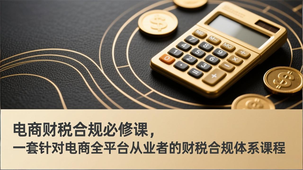 电商财税合规必修课，是一套针对电商全平台从业者的财税合规体系课程-樵渔匹