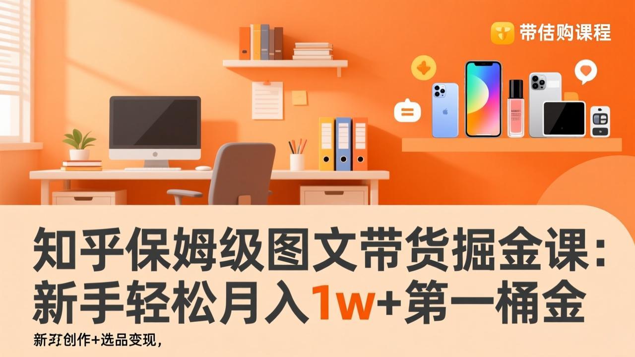 知乎保姆级图文带货掘金课：账号打造+爆文创作+选品变现，新手轻松月入1w+第一桶金-樵渔匹