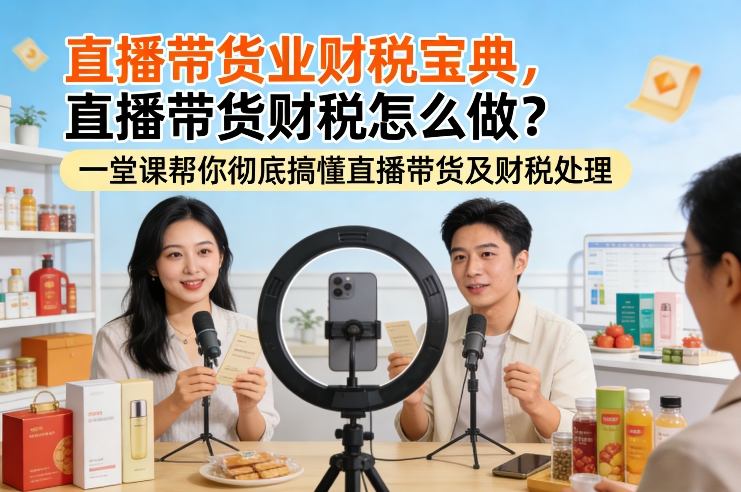直播带货业财税宝典，直播带货财税怎么做？一堂课帮你彻底搞懂直播带货及财税处理-樵渔匹