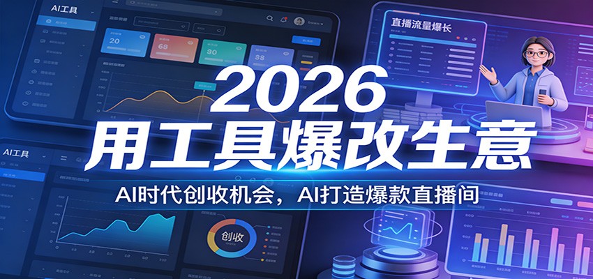 2026用工具爆改生意,AI时代创收机会,AI打造爆款直播间-樵渔匹