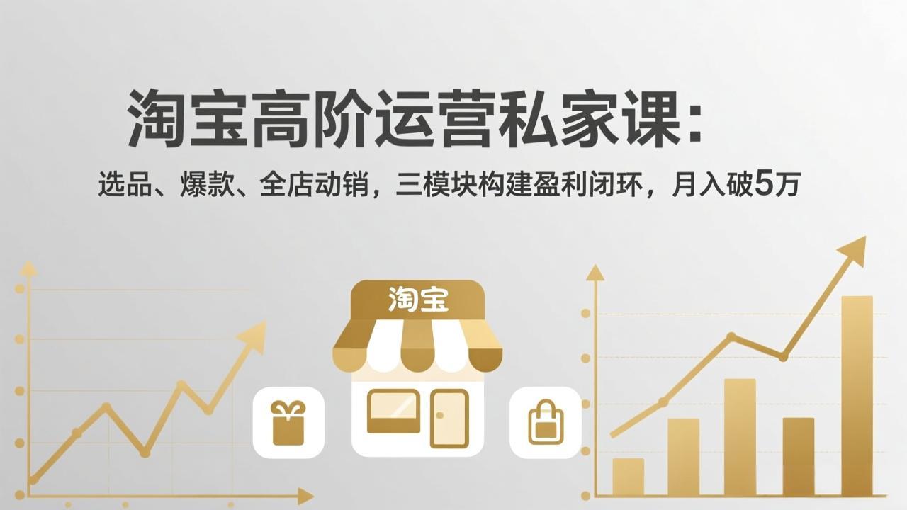 淘宝高阶运营私家课:选品、爆款、全店动销,三模块构建盈利闭环,月入破5万(更新26年2月-樵渔匹