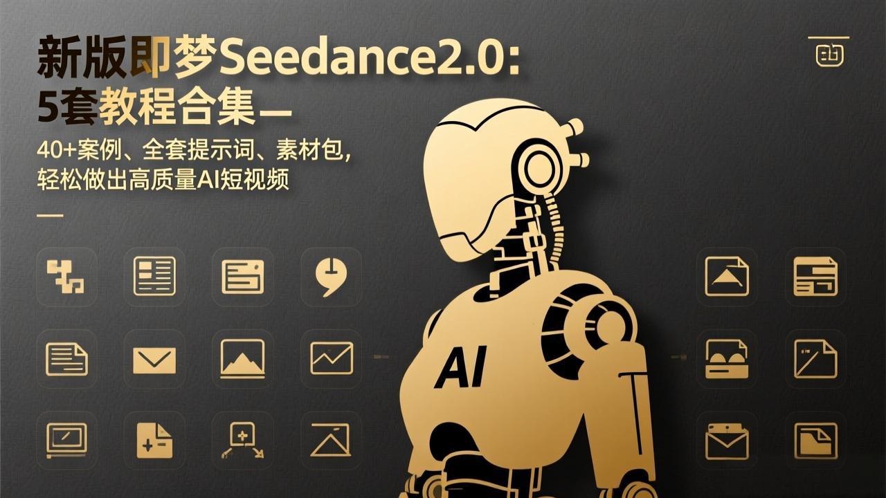 新版即梦Seedance2.0:5套教程合集,40+案例、全套提示词、素材包,轻松做出高质量AI短视频-樵渔匹