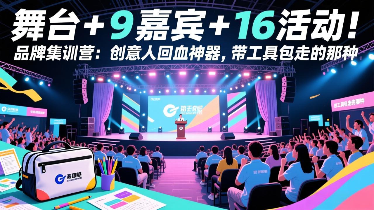 舞台 + 9 嘉宾 + 16 活动！品牌集训营：创意人回血神器，带工具包走的那种-樵渔匹