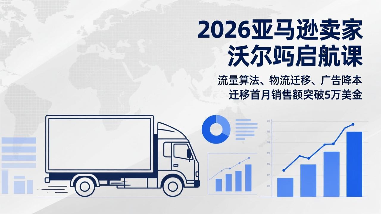2026亚马逊卖家沃尔玛启航课，流量算法、物流迁移、广告降本，迁移首月销售额突破5万美金-樵渔匹